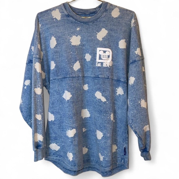 SPIRIT JERSEY Tops - Disney Parks Blue Bleach Splatter Spirit Jersey – Size XS